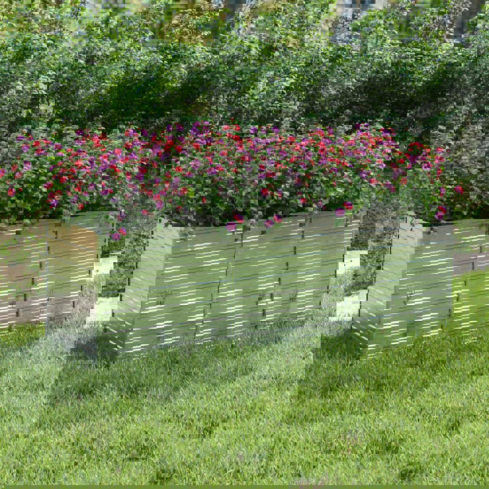 Berkfield Garden Raised Bed 240x80x77 cm Galvanized Steel Silver