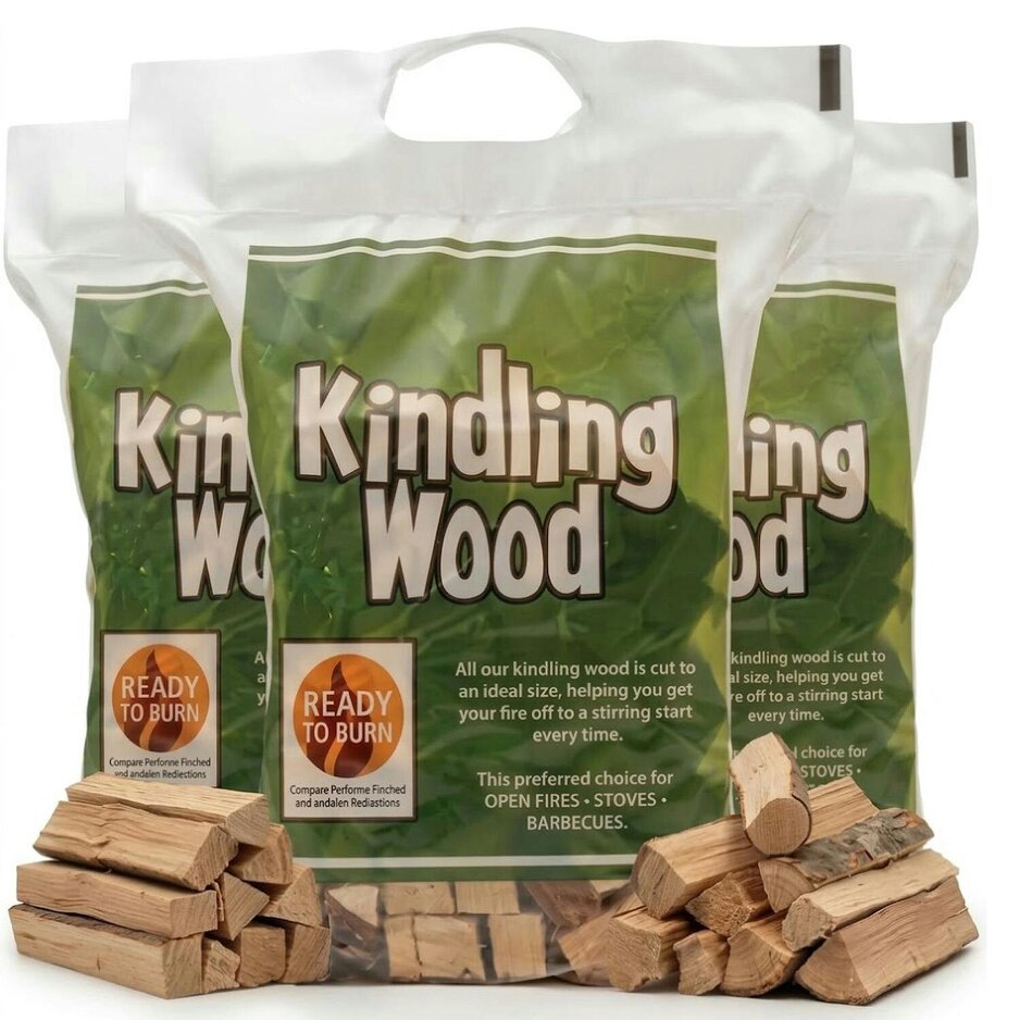 2kg Kindling Wood Carry Bag Premium Wood for Fireplaces, Stoves & BBQs