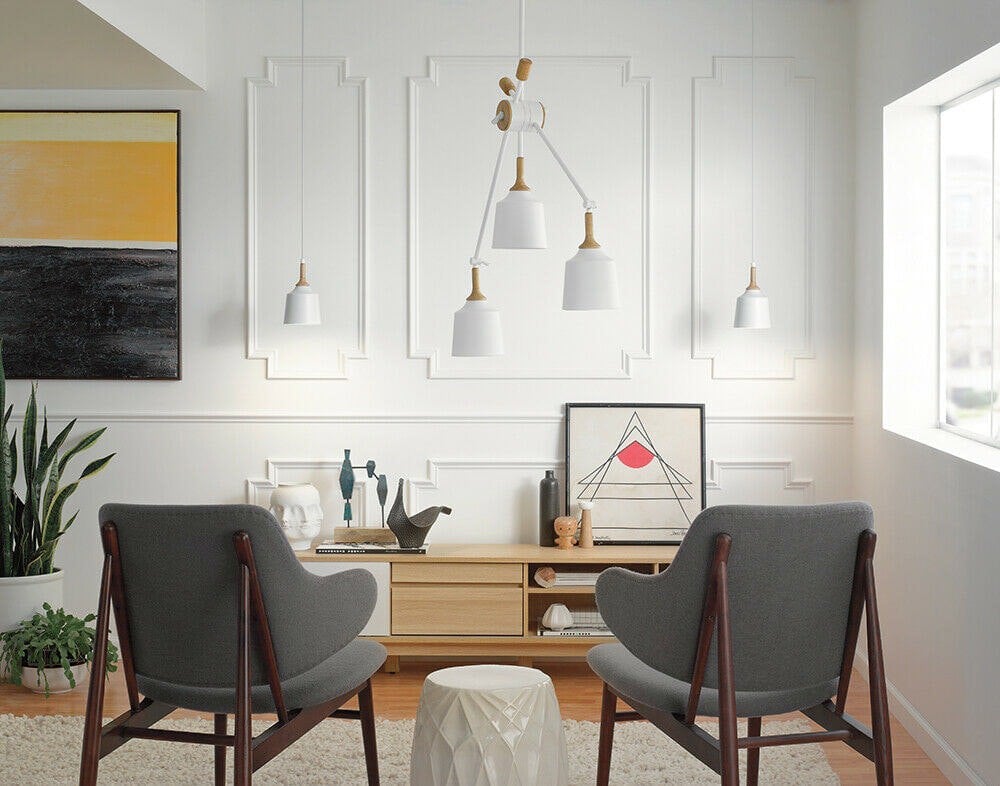3 Bulb Chandelier Hanging Pendant LIght White LED E27 60W Bulb Loops