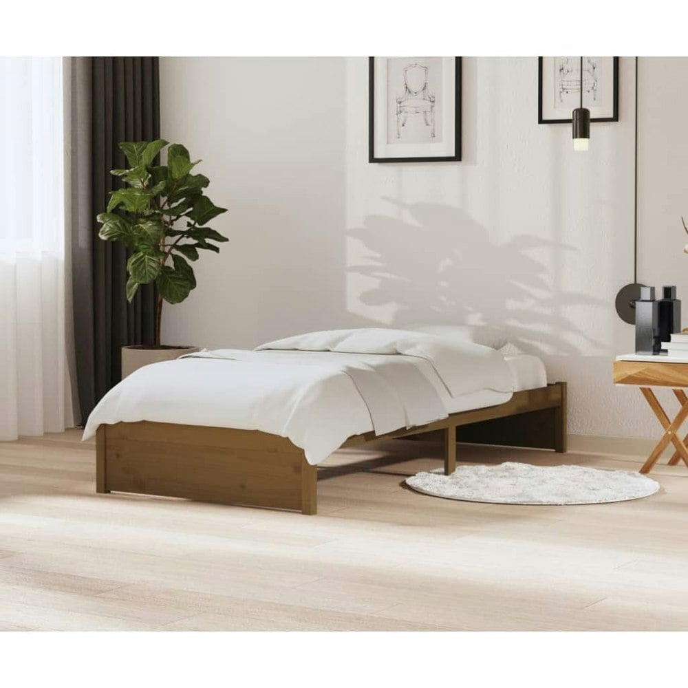 Berkfield Bed Frame Honey Brown Solid Wood 90x200 cm
