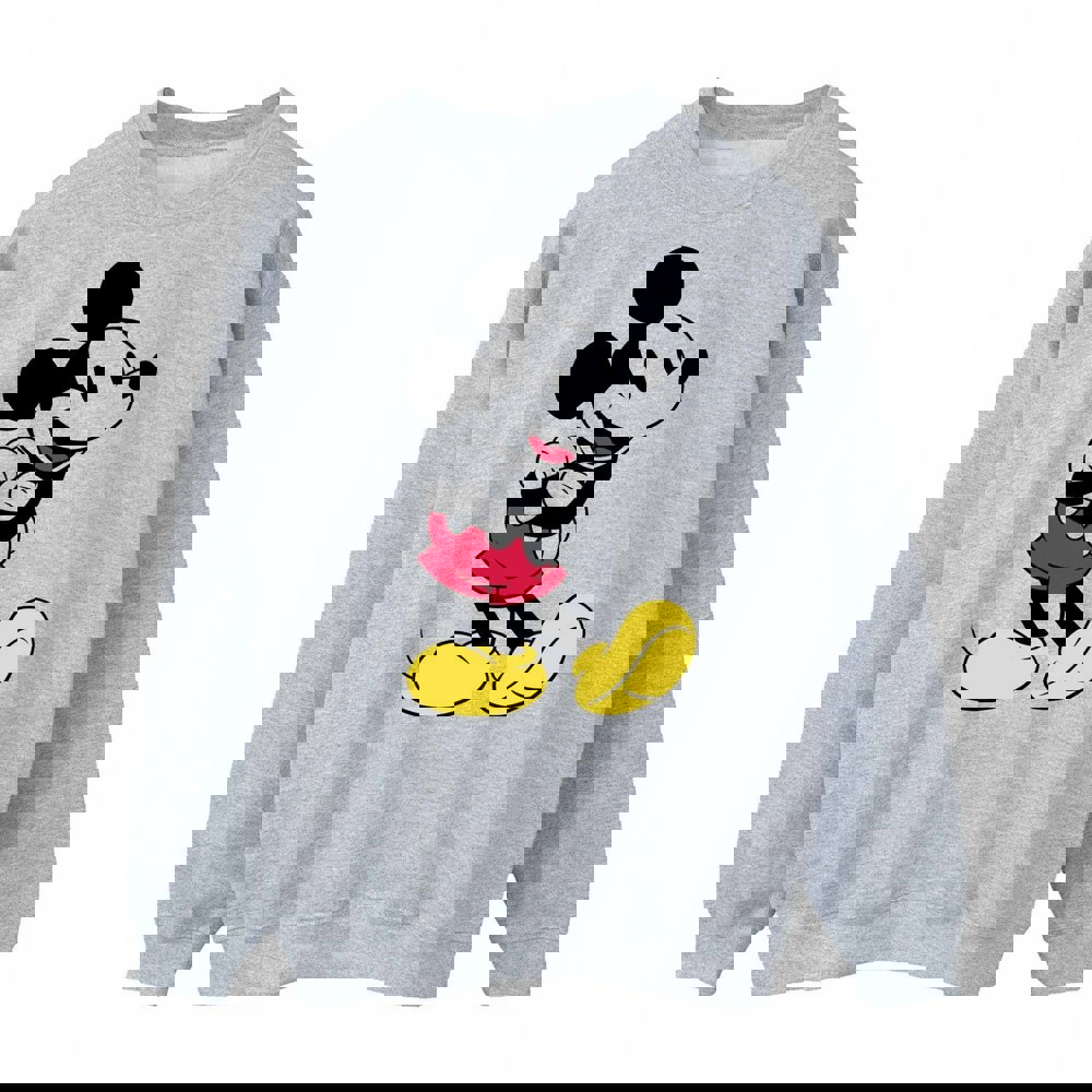 Disney Mens Classic Mickey Mouse Sweatshirt - Sports Grey
