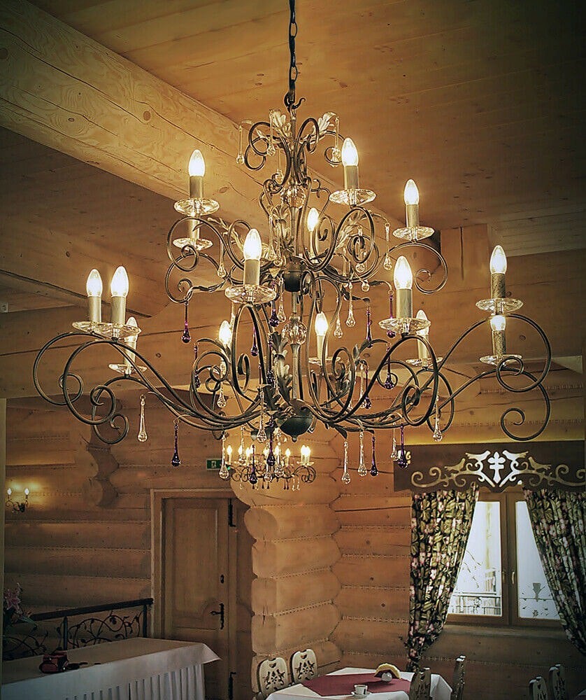 15 Bulb Handmade Chandelier Hanging Pendant LIght Bronze LED E14 60W Bulb Loops