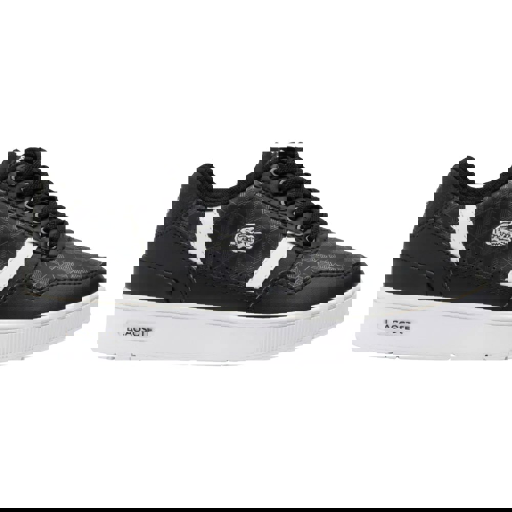 Lacoste Kids T-Clip Touch Fastening Trainers - Black/White