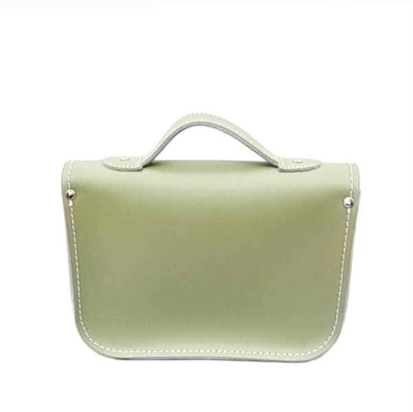 Zatchels Leather Midi Satchel - Sage Green