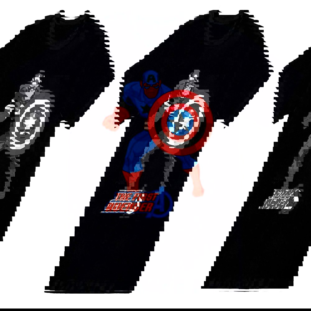 Marvel Boys Captain America The First Avenger T-Shirt - Black