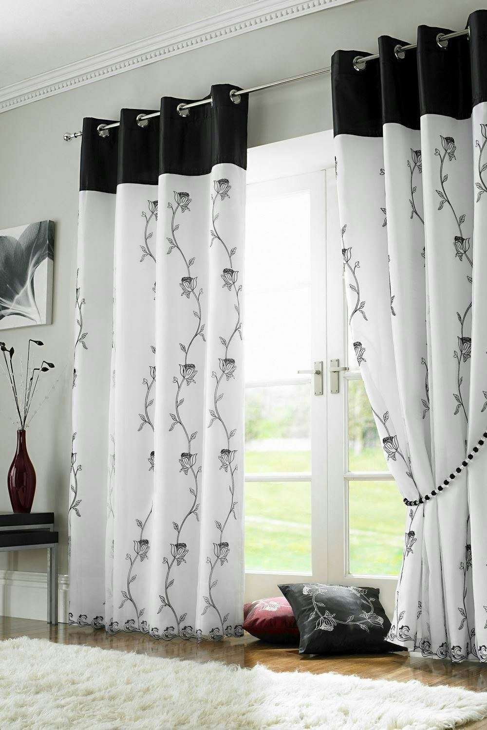 Alan Symonds Tahiti Floral Fully Lined Eyelet Curtains