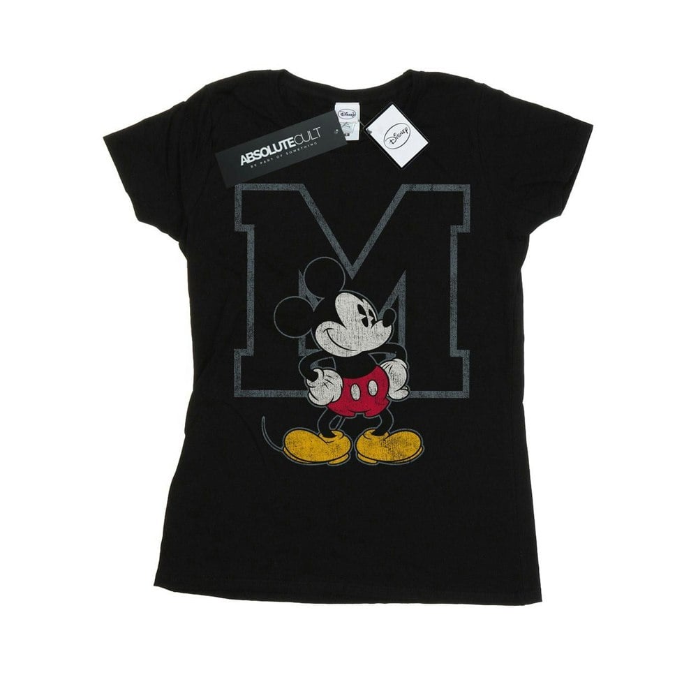 Disney Womens/Ladies Mickey Mouse Classic M Cotton T-Shirt - Black