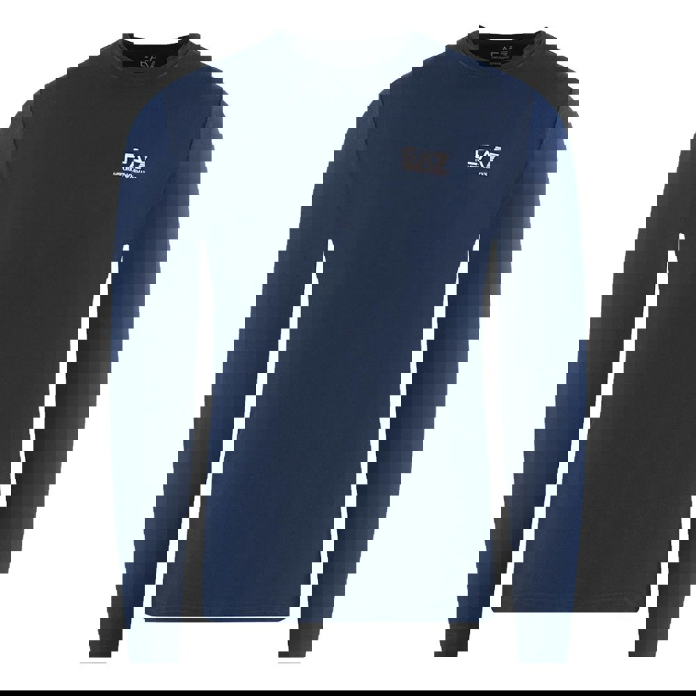 EA7 Large Back Logo Long Sleeved T-Shirt - Navy Blue