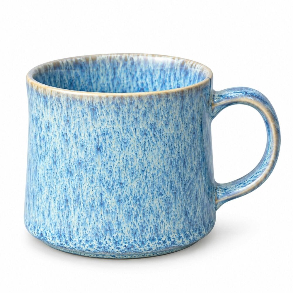 Skandi Home Vega Set of 2 Blue Reactive Speckle Glaze Ceramic Mugs 590ml