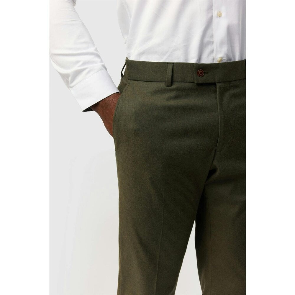 Antique Rogue Slim Fit Harley Khaki Flannel Trouser