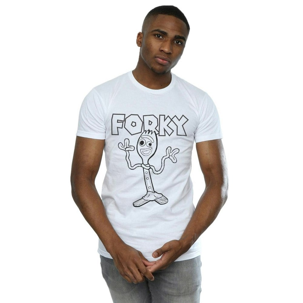 Disney Mens Toy Story 4 Forky T-Shirt - White