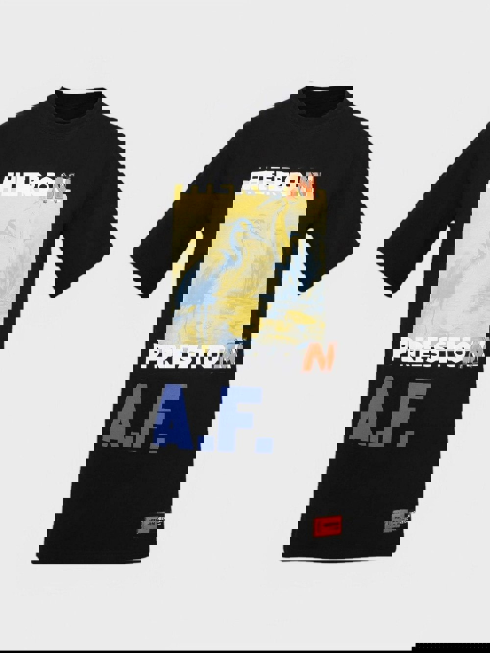 Heron Preston A.F. Authorised Oversized T-Shirt Black/Lemon Yellow - Supplied FashionHERON PRESTON