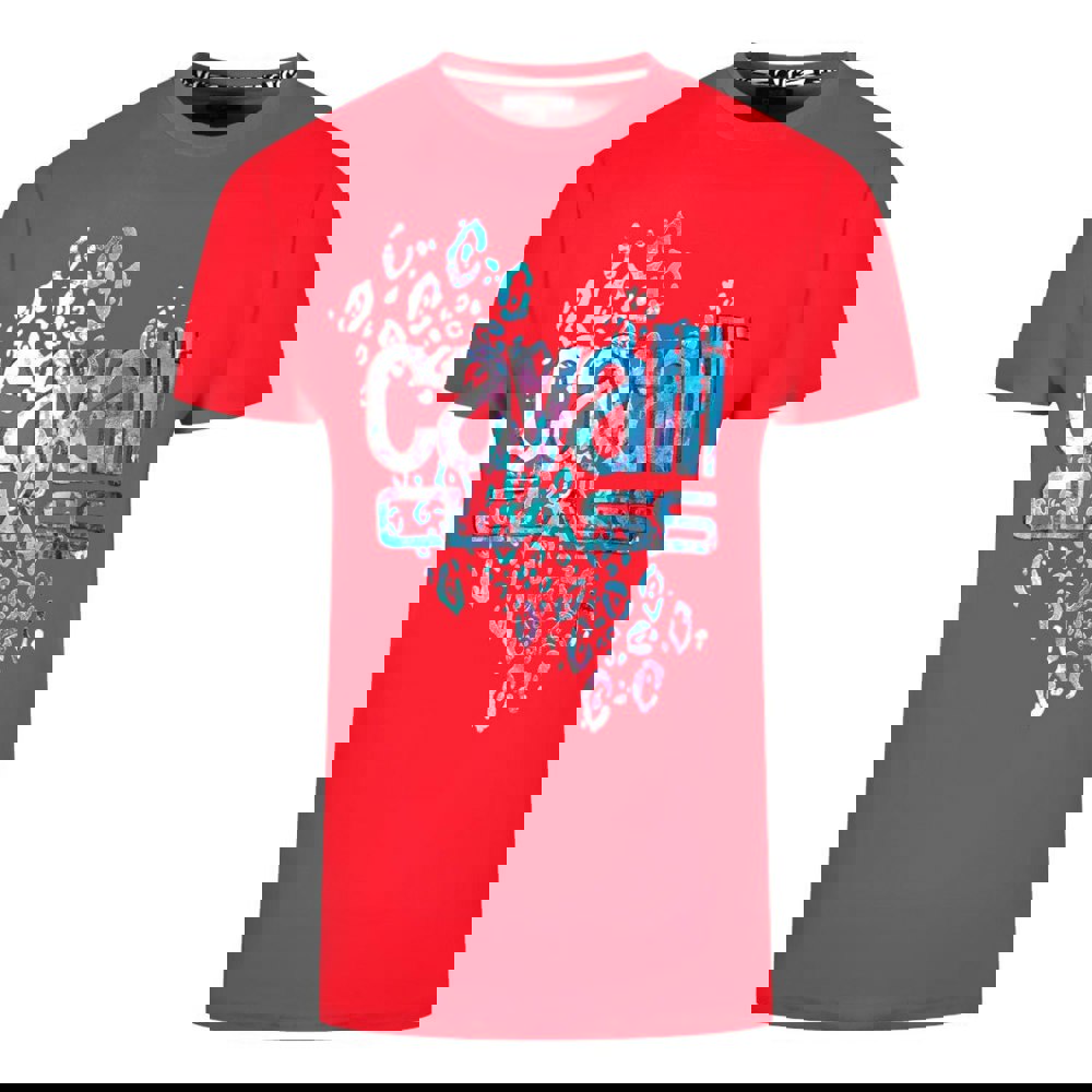 Cavalli Class Leopard Print Logo T-Shirt - Red