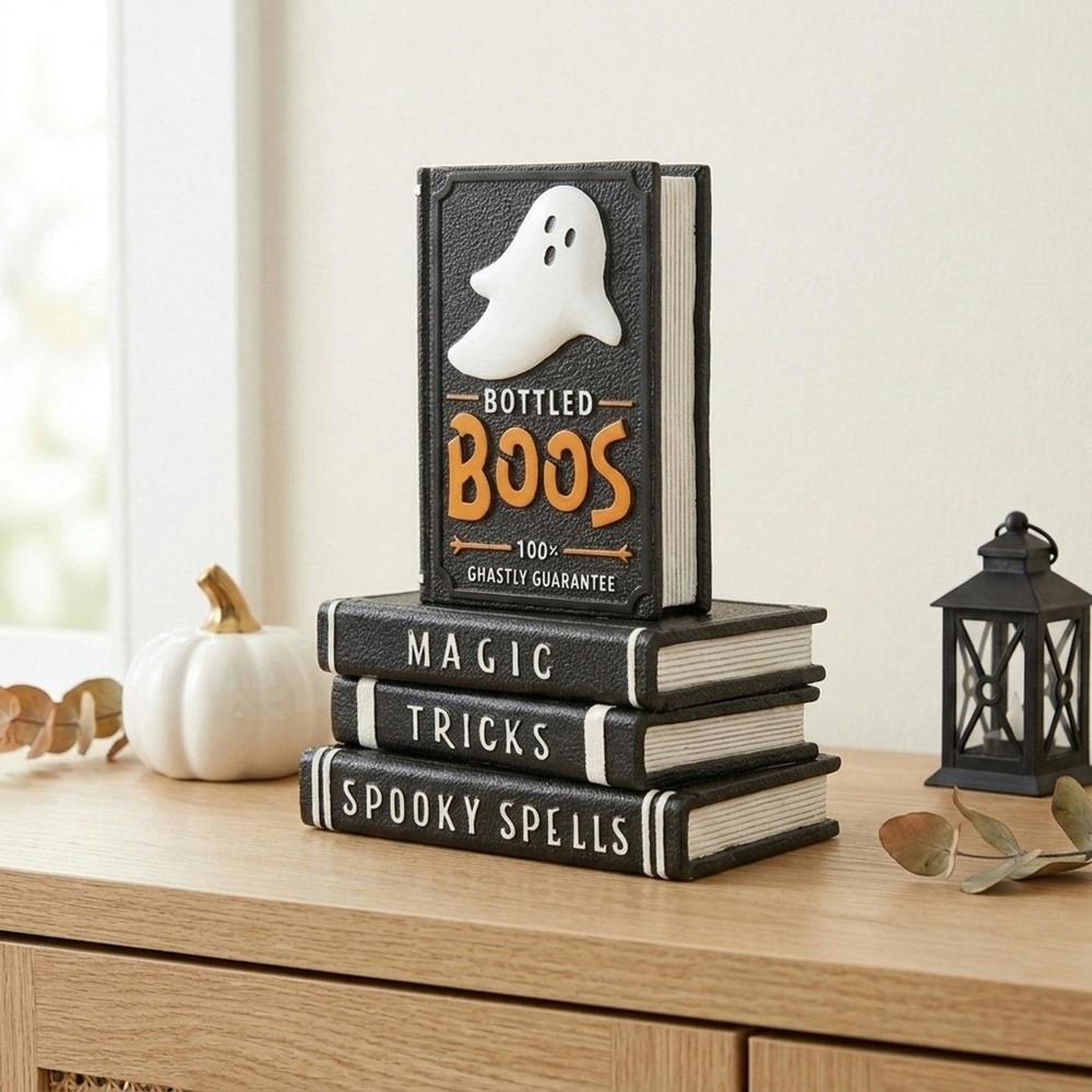 Garden Greatness Spooky Spells Tricks Book Stack Ornament