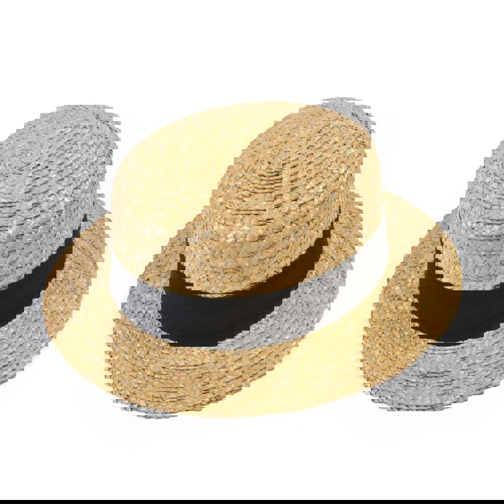 Bristol Novelty Unisex Adults Straw Boater - Straw/Black