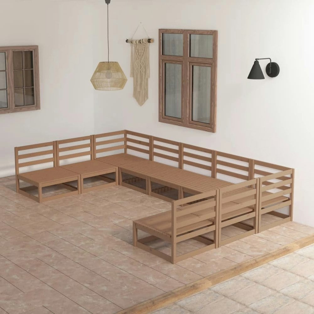 Berkfield 9 Piece Garden Lounge Set Solid Pinewood