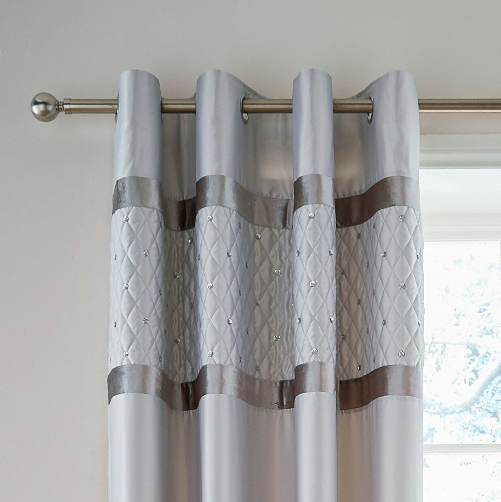 Catherine Lansfield Sequin Cluster Lined Eyelet Curtains