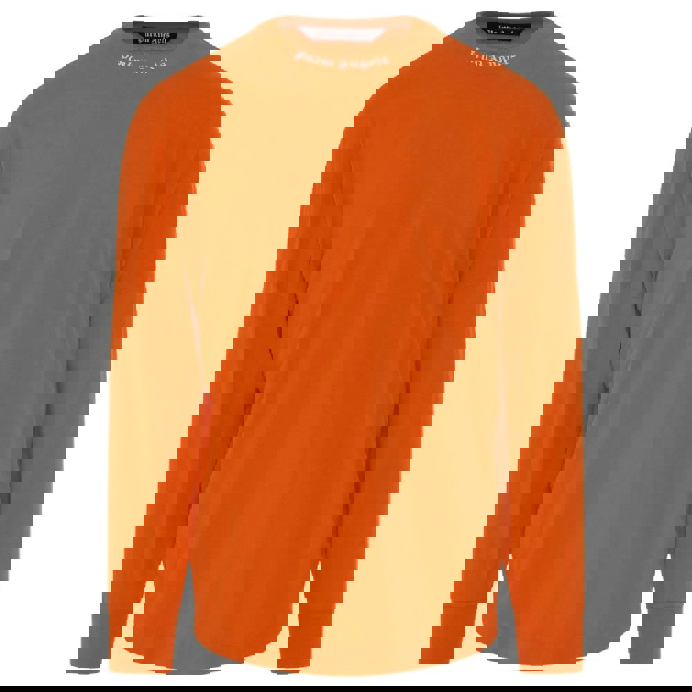 Palm Angels Classic Logo Long Sleeve Orange T-Shirt XS