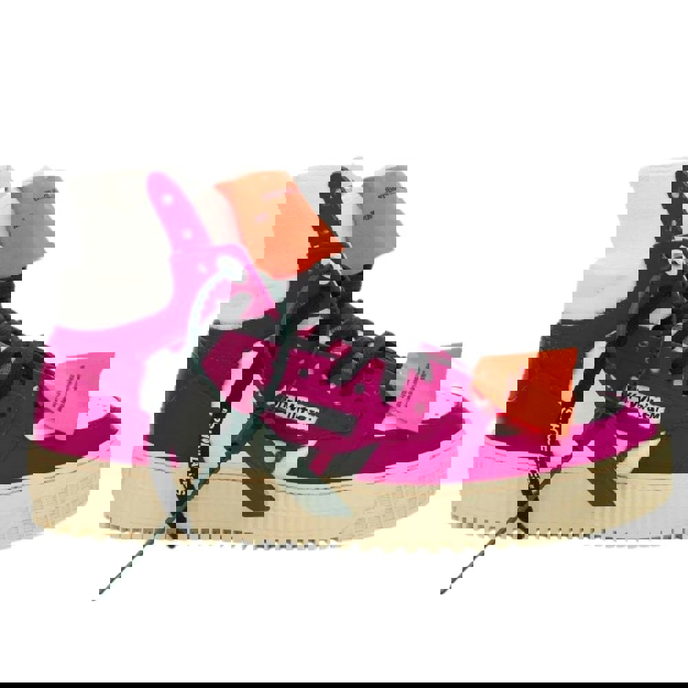 Off-White Off Court 3.0 Fuchsia High Top Leather Sneakers