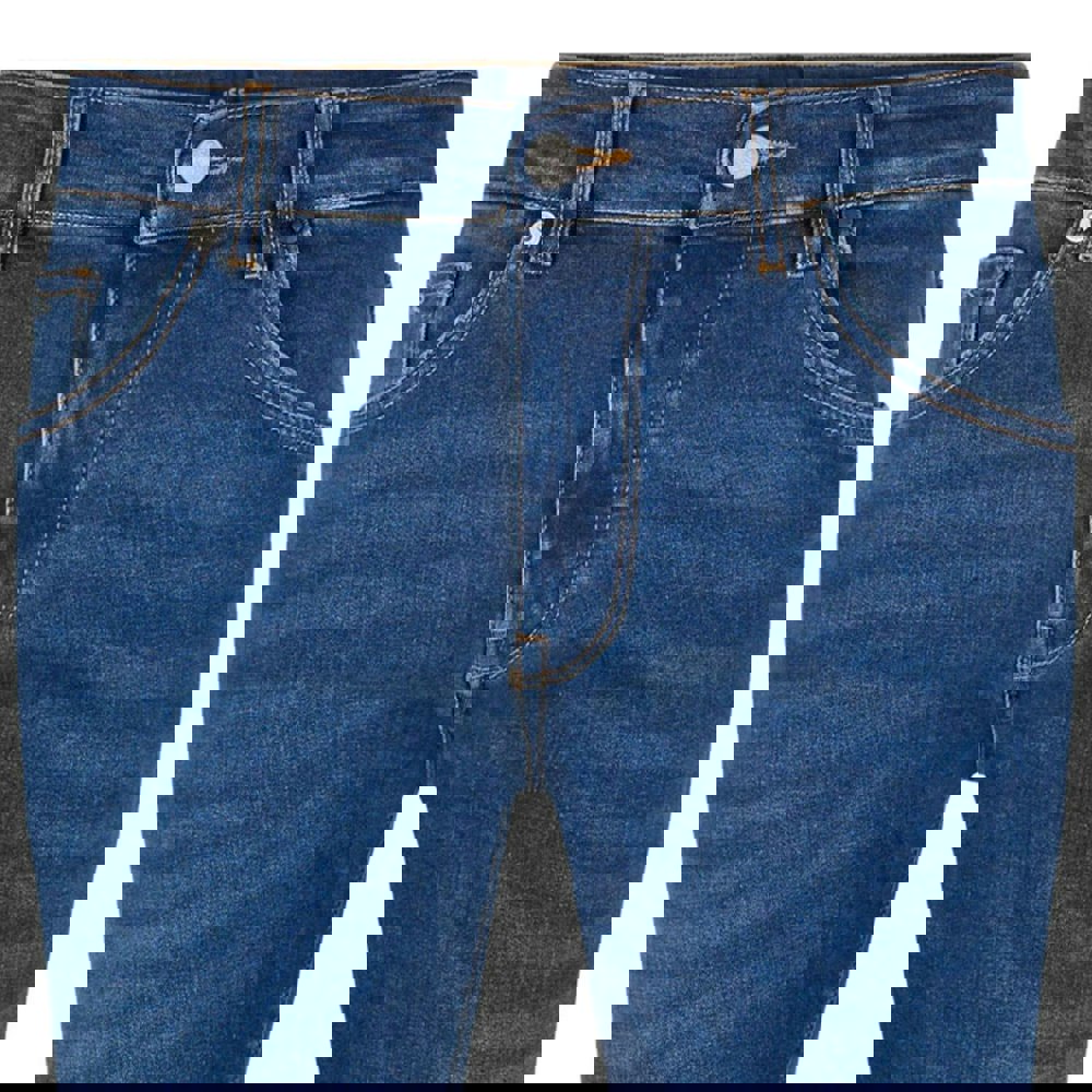 Hugo Boss Mens Maine3 Leather Badge Slim Jeans - Navy