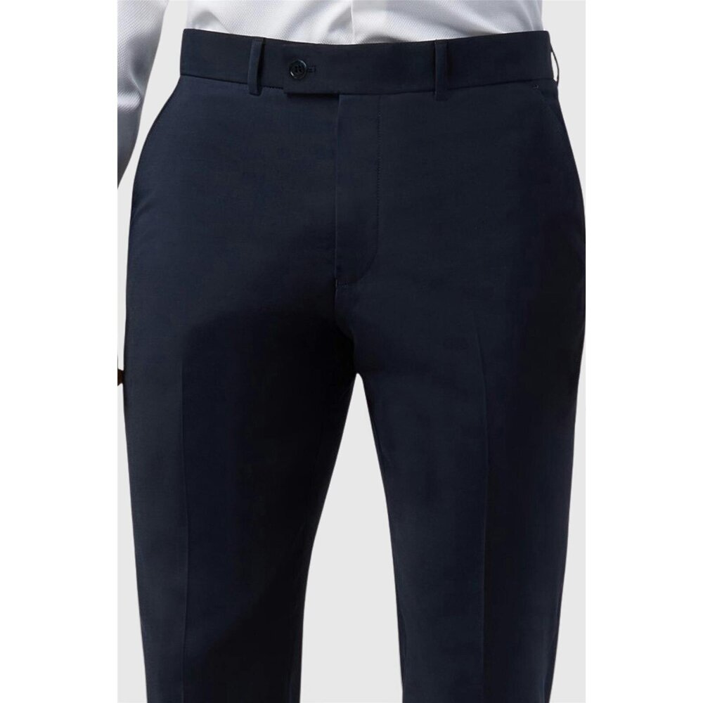 Alexandre Silver Alexandre Tailored Fit Navy Wool Blend Stretch Trouser