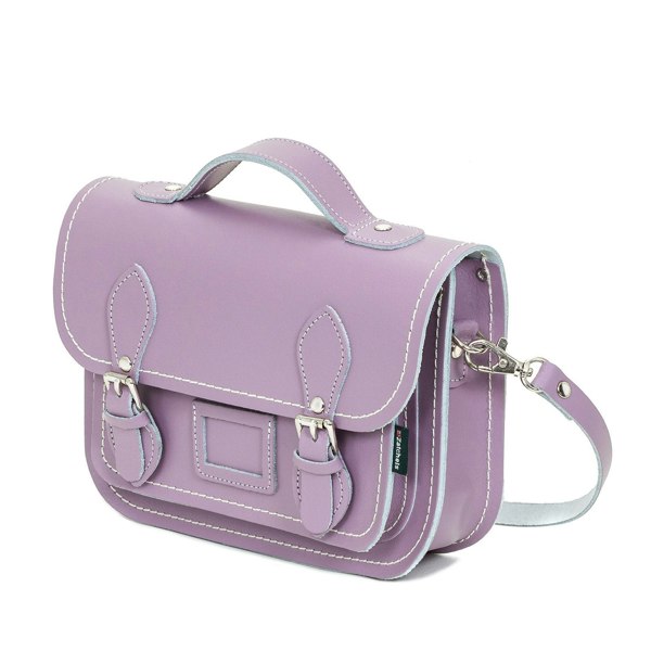 Pastel Violet Leather Midi Satchel - Midi Satchel - Zatchels