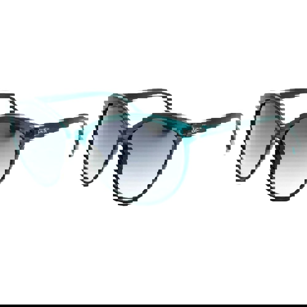 Calvin Klein Crystal Teal Framed Grey Gradient Lensed Sunglasses