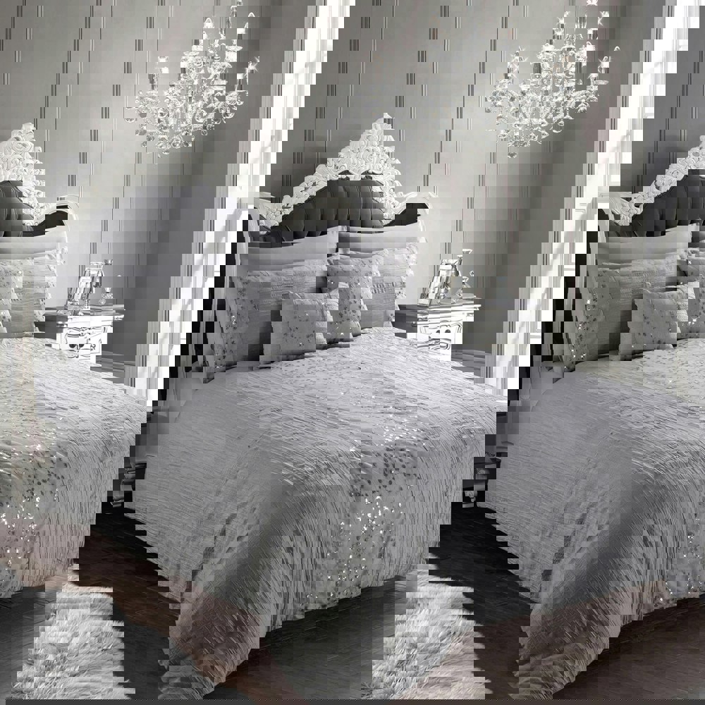 Intimates Amara Crinkle Pleated Sequin Duvet Cover & Pillowcase Set
