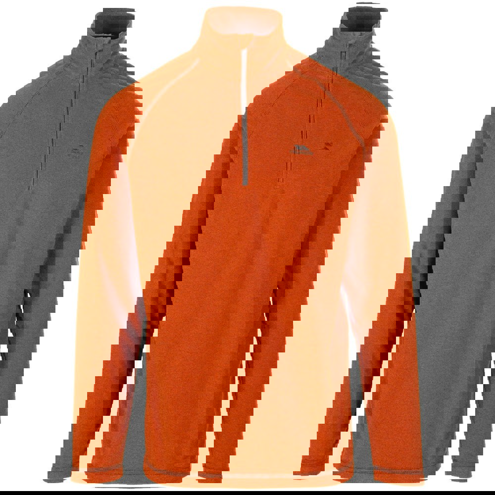 Trespass Mens Keynote Anti Pilling 1/4 Zip Fleece Top - Burnt Orange