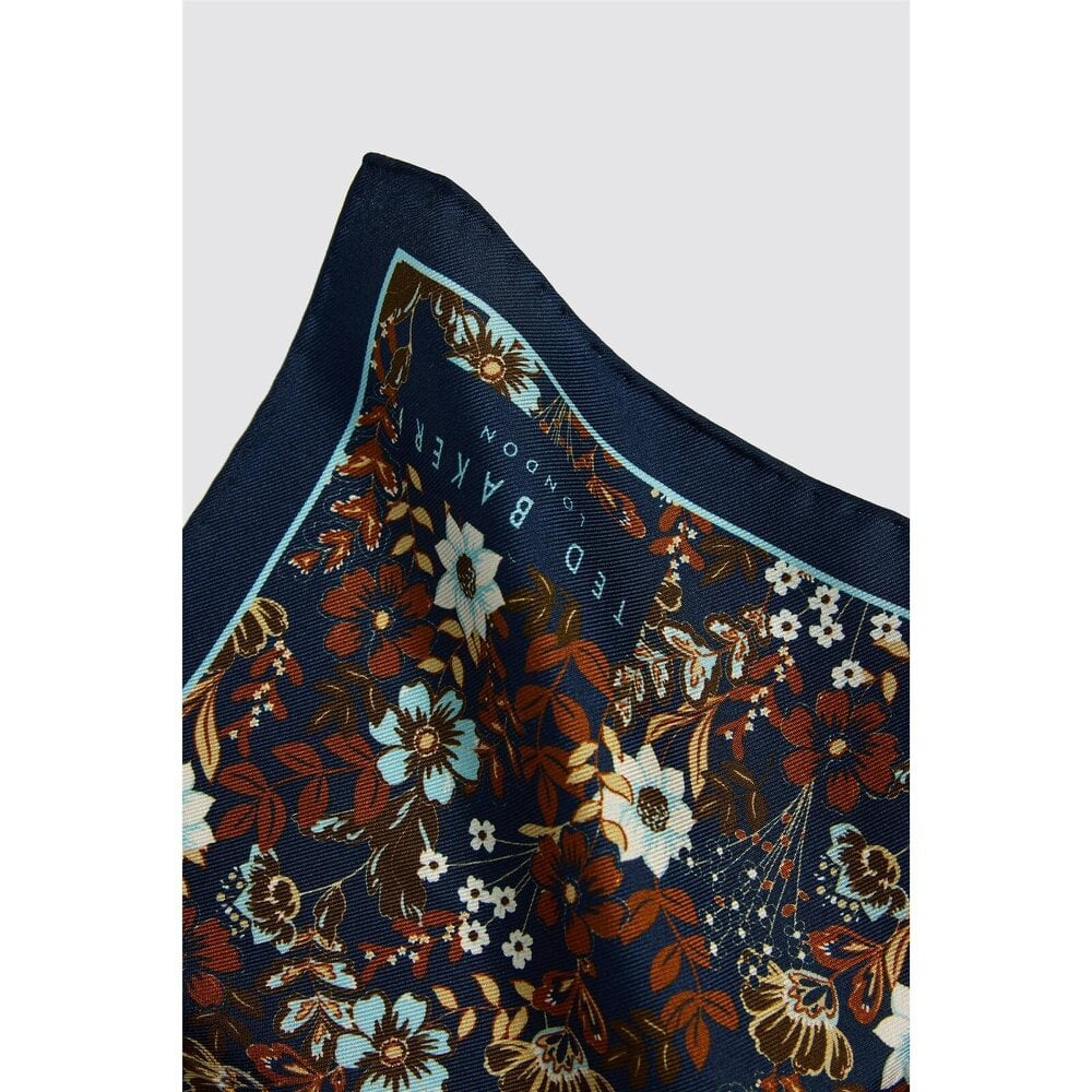 Ted Baker Navy Bold Floral Pocket Square