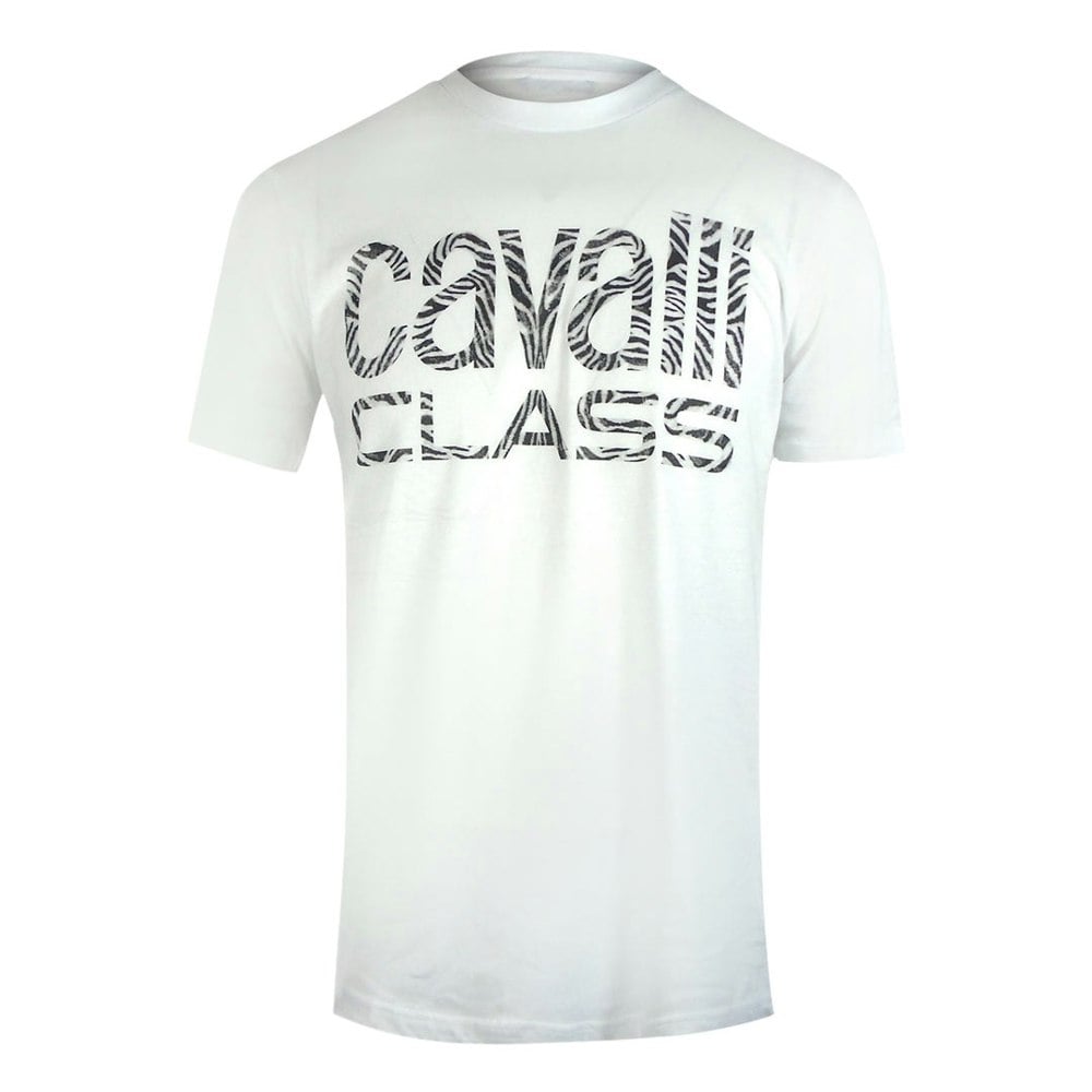 Cavalli Class Txt61D Jd060 00533 Off White T-Shirt Mens M