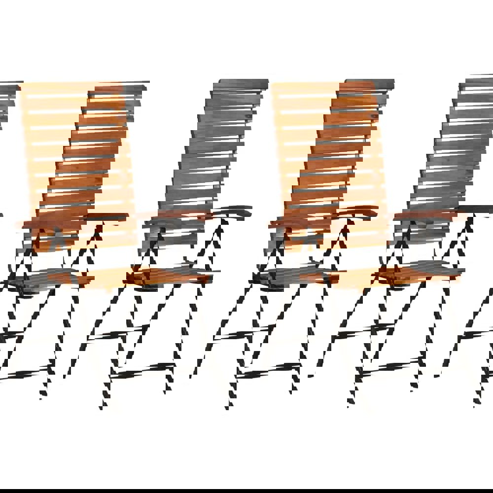 Berkfield 2 pcs Reclining Garden Chairs Solid Acacia Wood