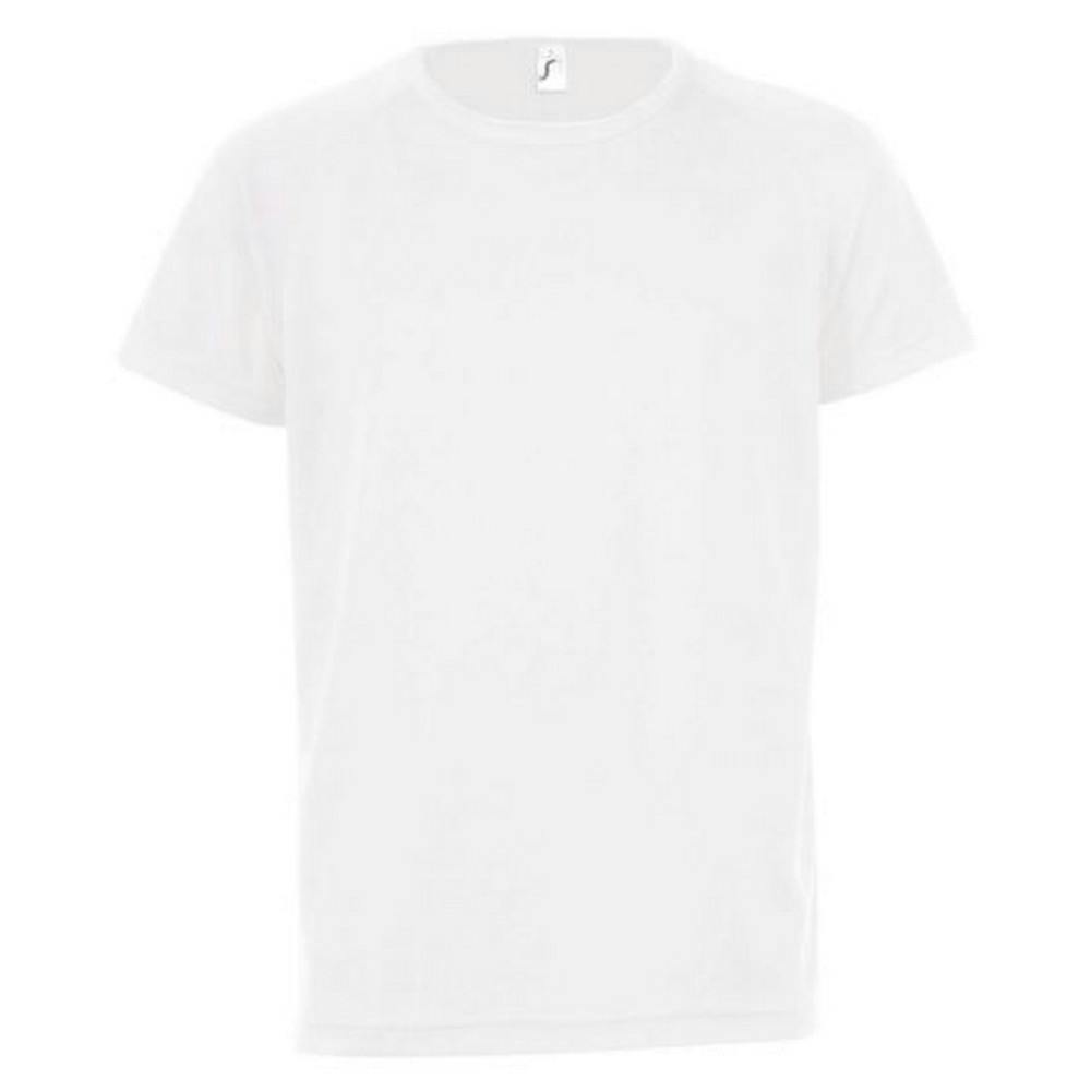 SOLS Childrens/Kids Sporty Unisex Short Sleeve T-Shirt - White - White - 100% Polyester