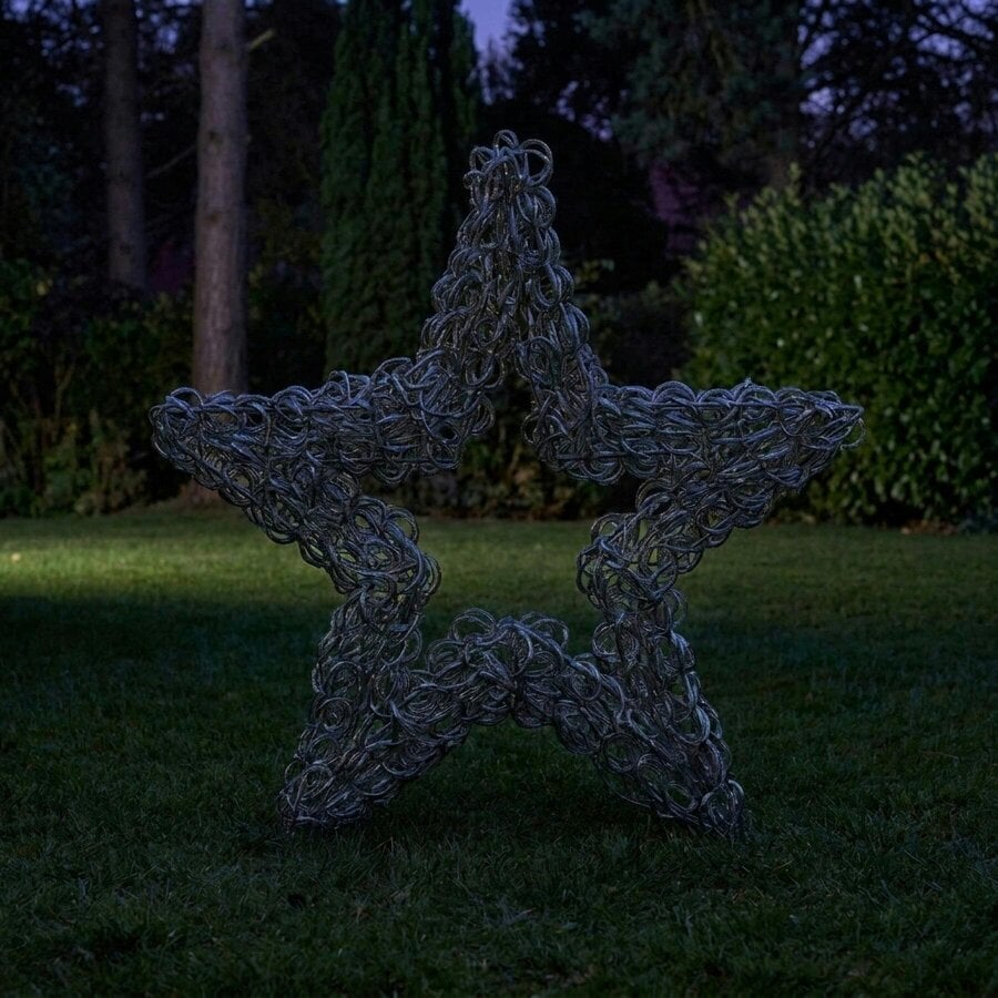 Garden Greatness Twinkling Silver LED Christmas Star