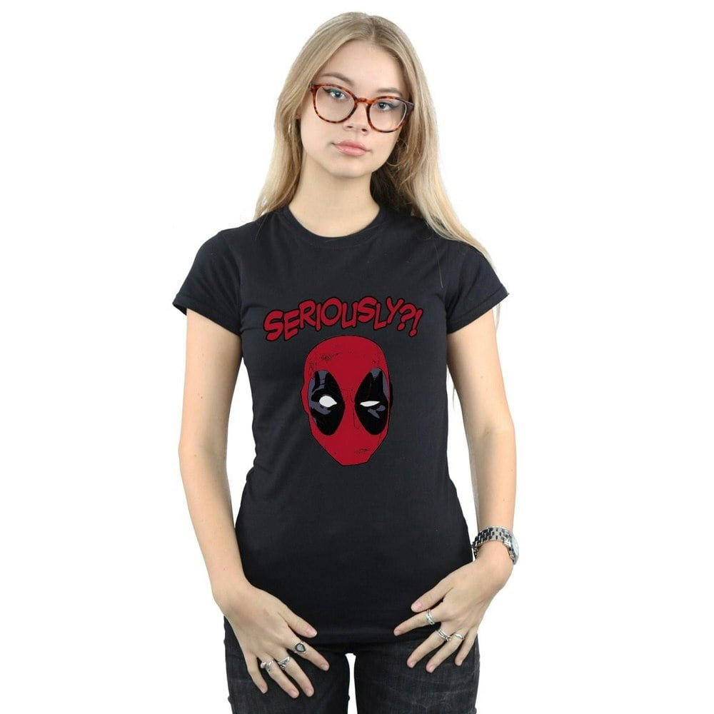 Marvel Womens/Ladies Deadpool Seriously Cotton T-Shirt - Black