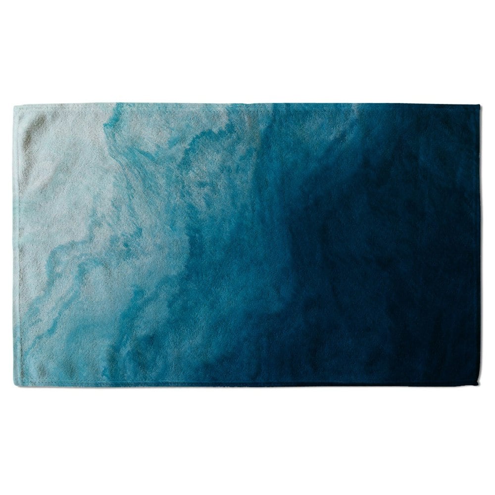 Benjamin Tate Design abstract blue liquid fluid (Bath Towel)