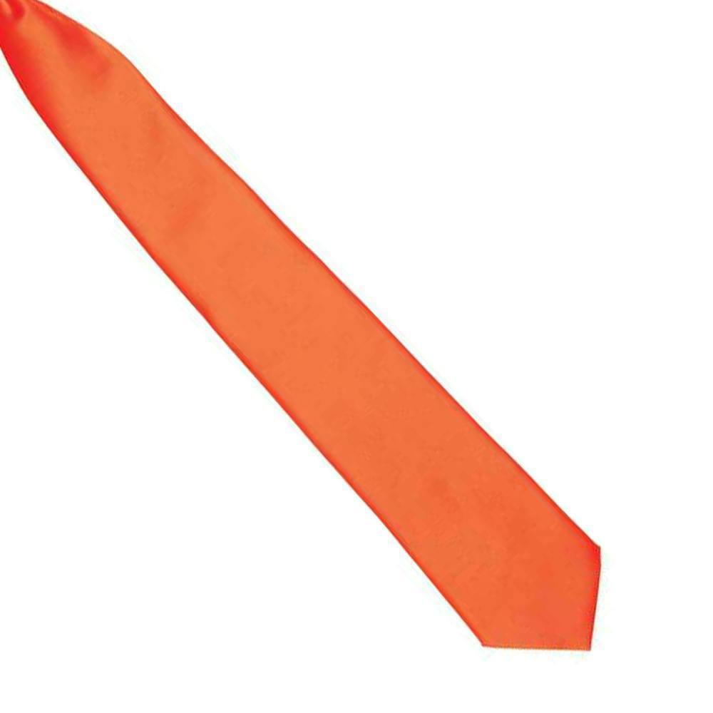 Premier Colours Mens Satin Clip Tie - Chestnut
