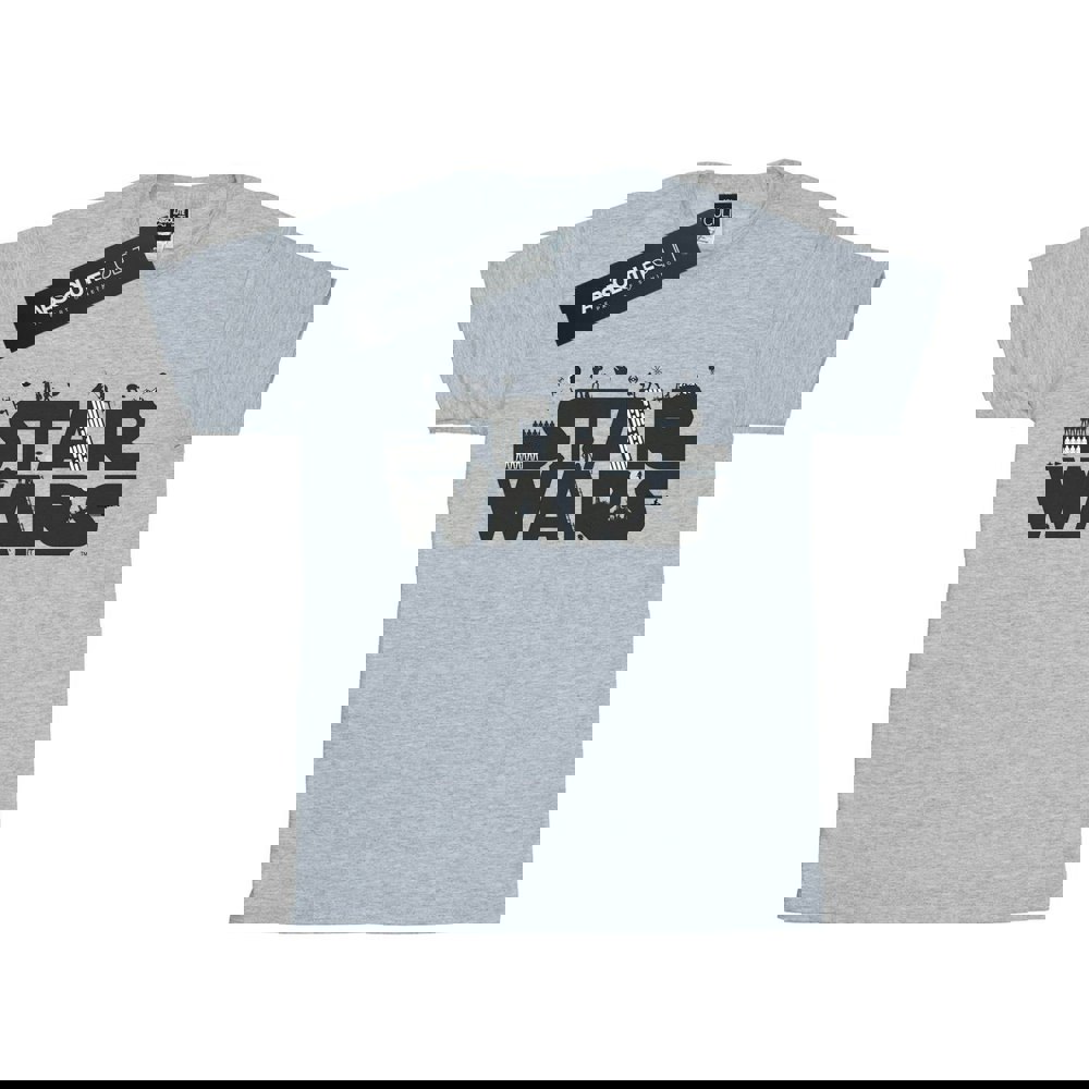 Star Wars Mens Minimalist Logo T-Shirt - Sports Grey