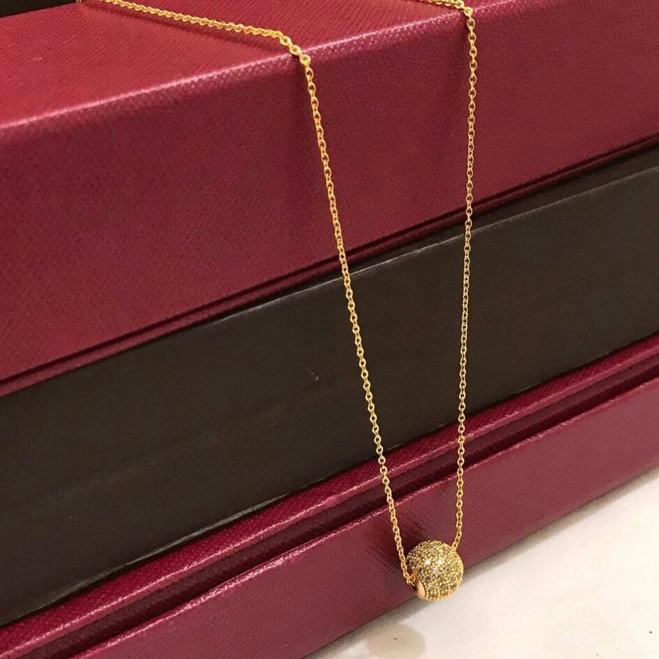 The Colourful Aura Black White Ball Simple Handmade Gold Ball Dokiya Pendant Necklace - White - White
