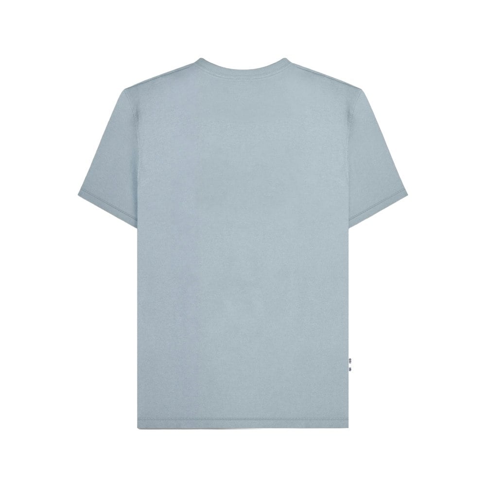 Lambretta Mens AW24 Two Tone Panelled T-Shirt - Dusky Blue/Dark Blue