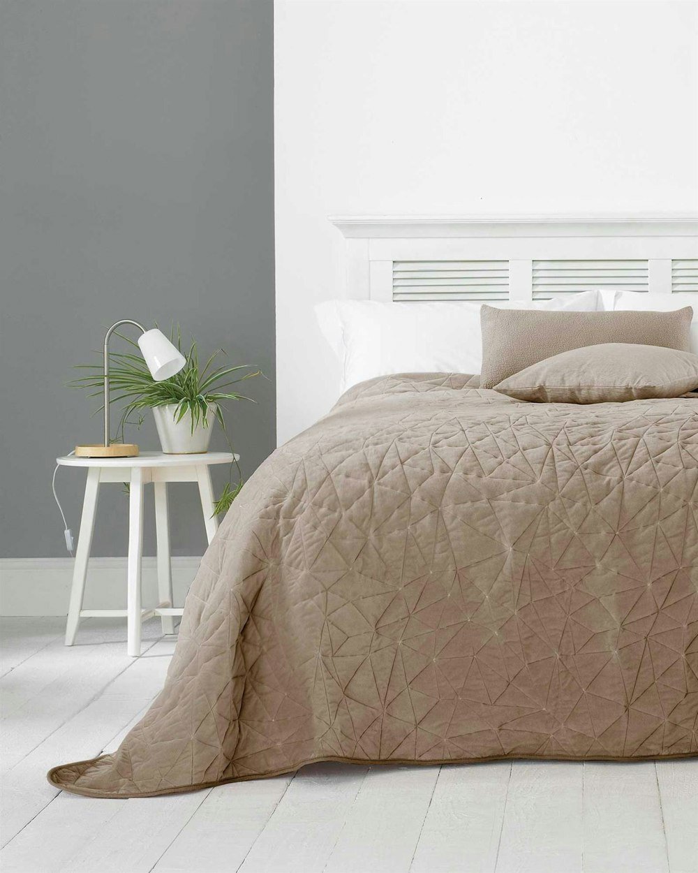 HomeSpace Direct Alexin Taupe Bedspread