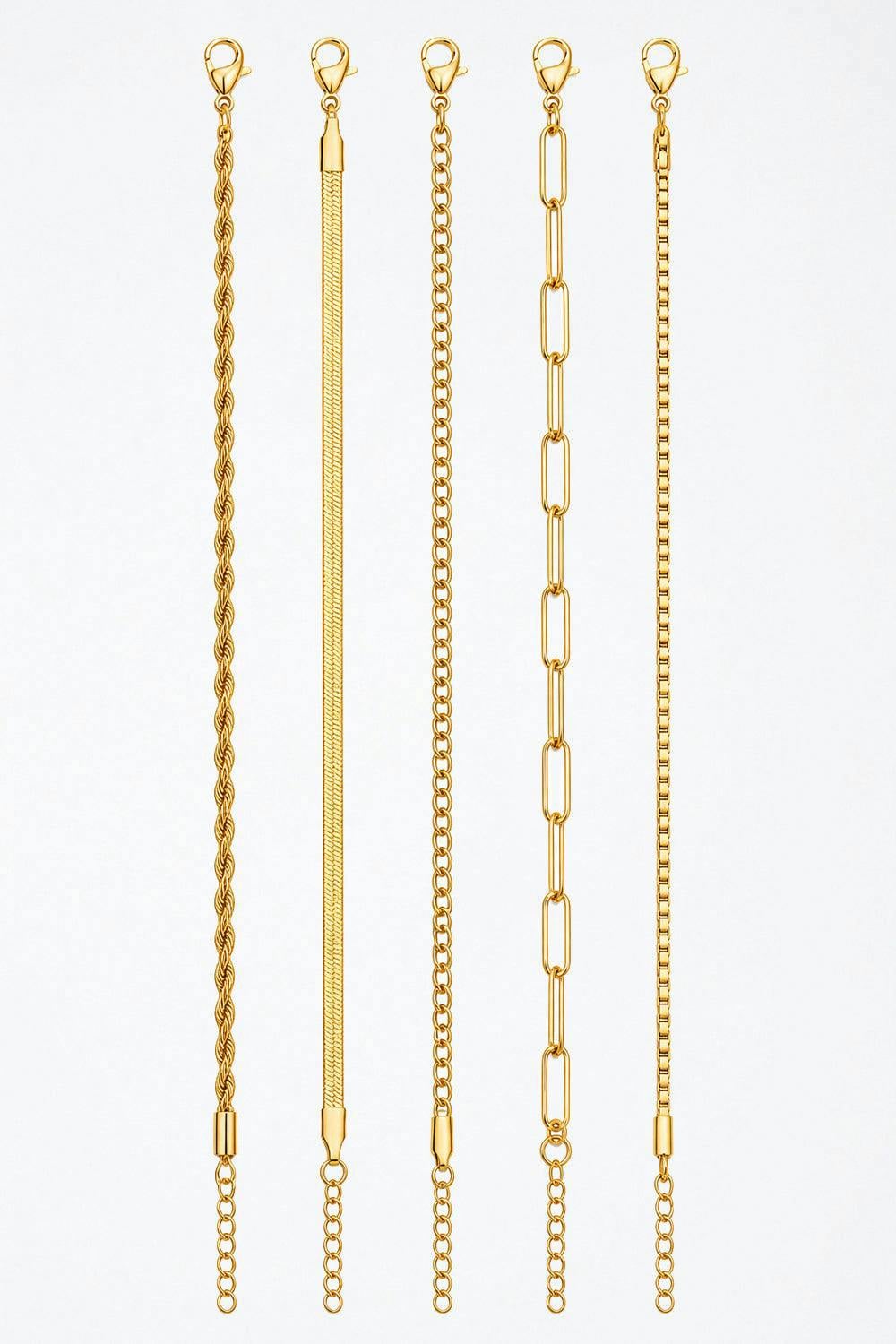 Gold Plated 5 Layer Bracelet Set
