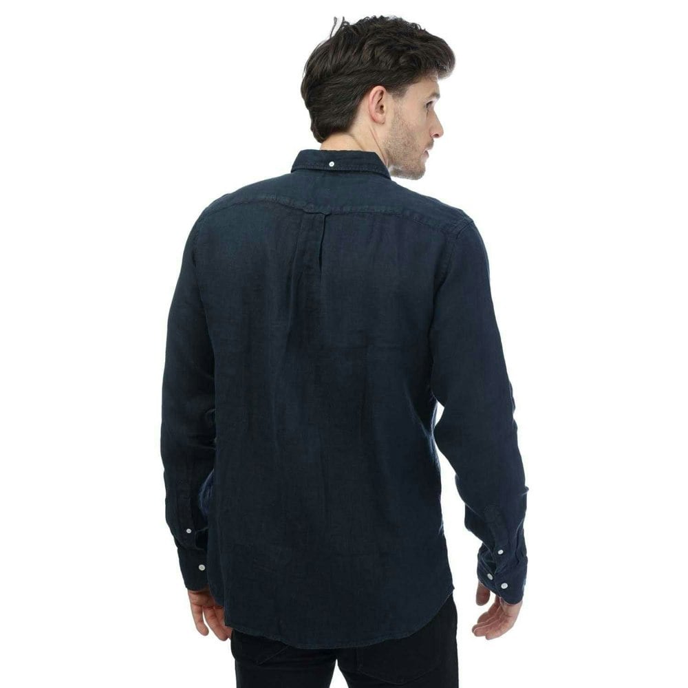 Gant Mens Linen Regular Shirt - Navy