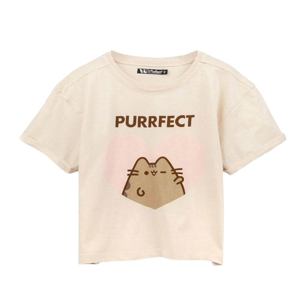 Pusheen Womens/Ladies Purfect Cat Crop Top - Cream