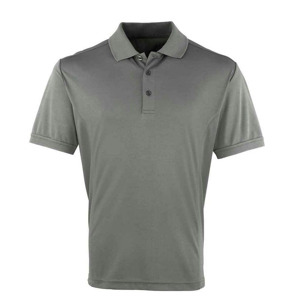 Premier Mens Coolchecker Pique Polo Shirt - Dark Grey - Dark Grey - 100% Polyester