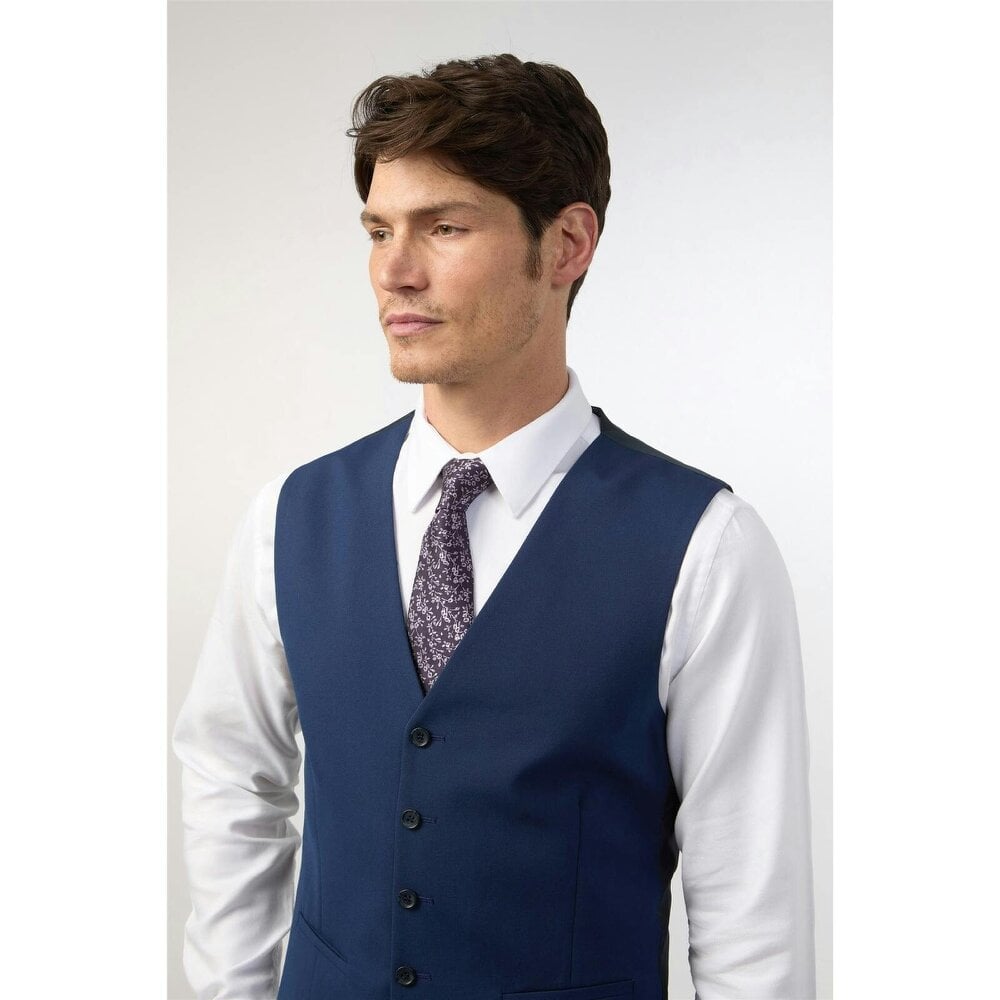 Limehaus Regular Fit Blue Waistcoat