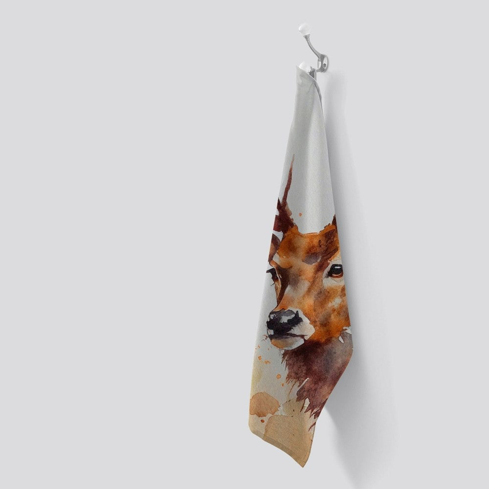 Warren Reed Majestic Stag Watercolour Tea Towel
