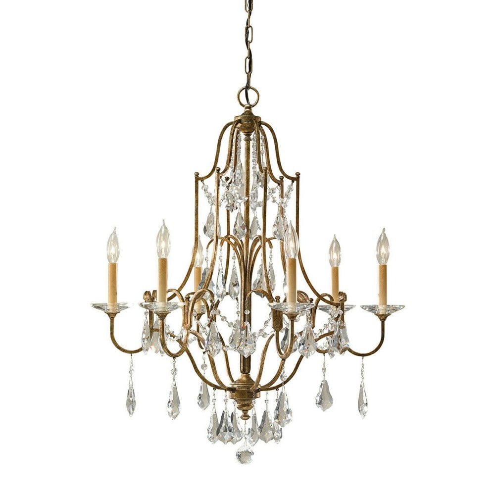 6 Bulb Chandelier Hanging Pendant LIght Oxidized Bronze LED E14 60W Bulb Loops