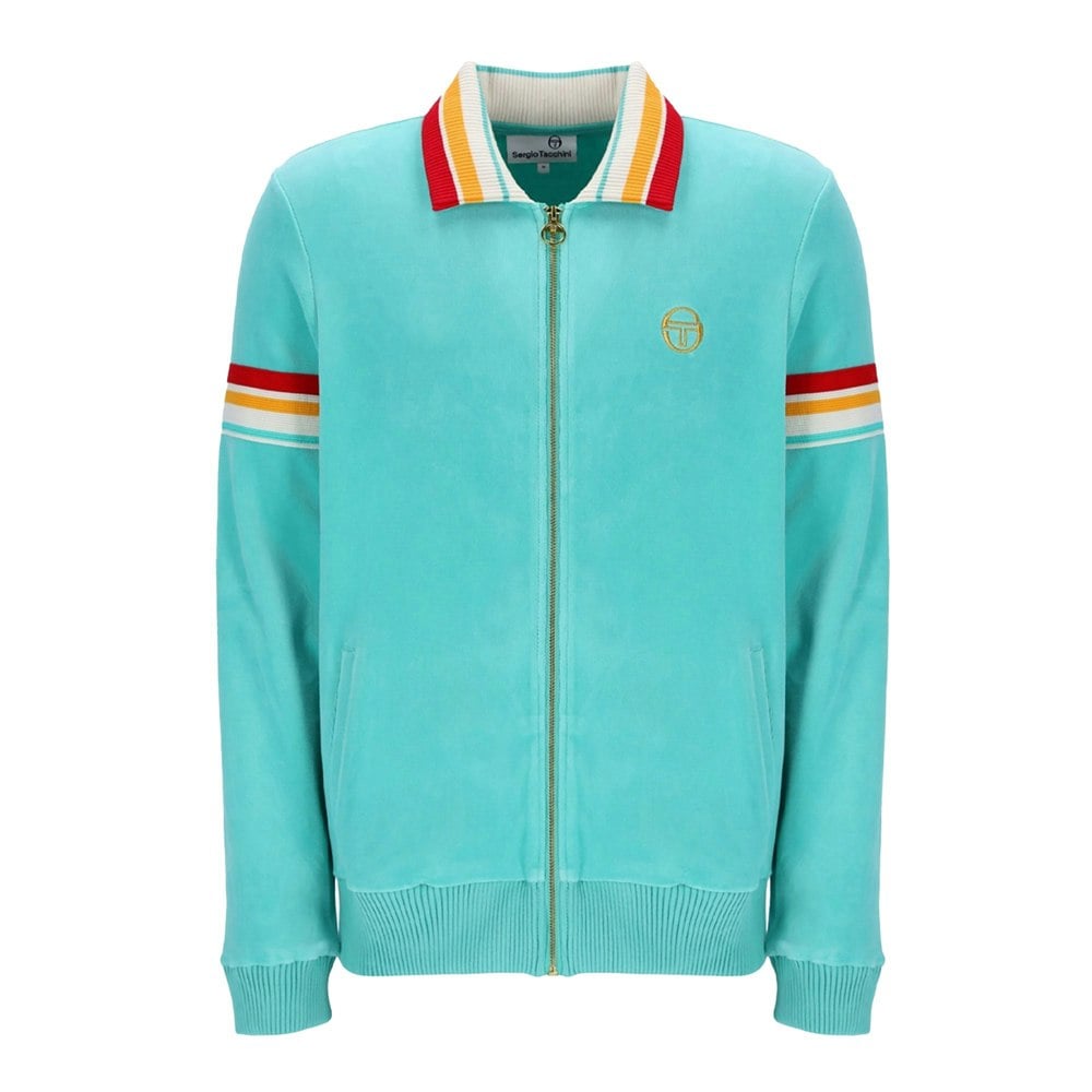 Sergio Tacchini Slice Velour Track Top Jacket Pool Blue