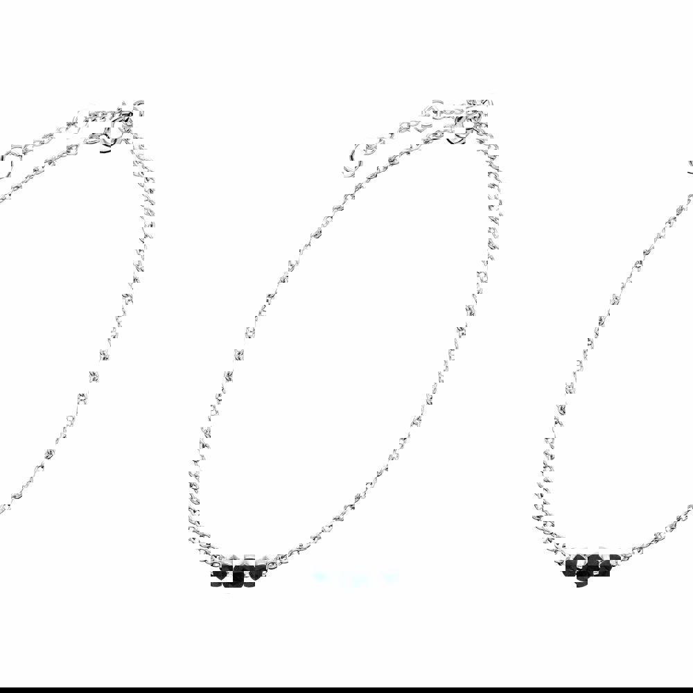 270L011106925 Classic Round Sapphire Three Stone Gradient Bracelet in Sterling Silver 1